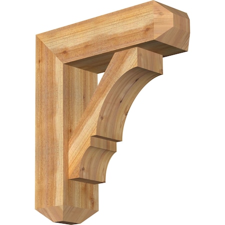 Ekena Millwork Balboa Craftsman Rough Sawn Bracket w/ Offset Brace, Western Red Cedar, 8"W x 26"D x 30"H BKT0806X26X30BOA04RWR